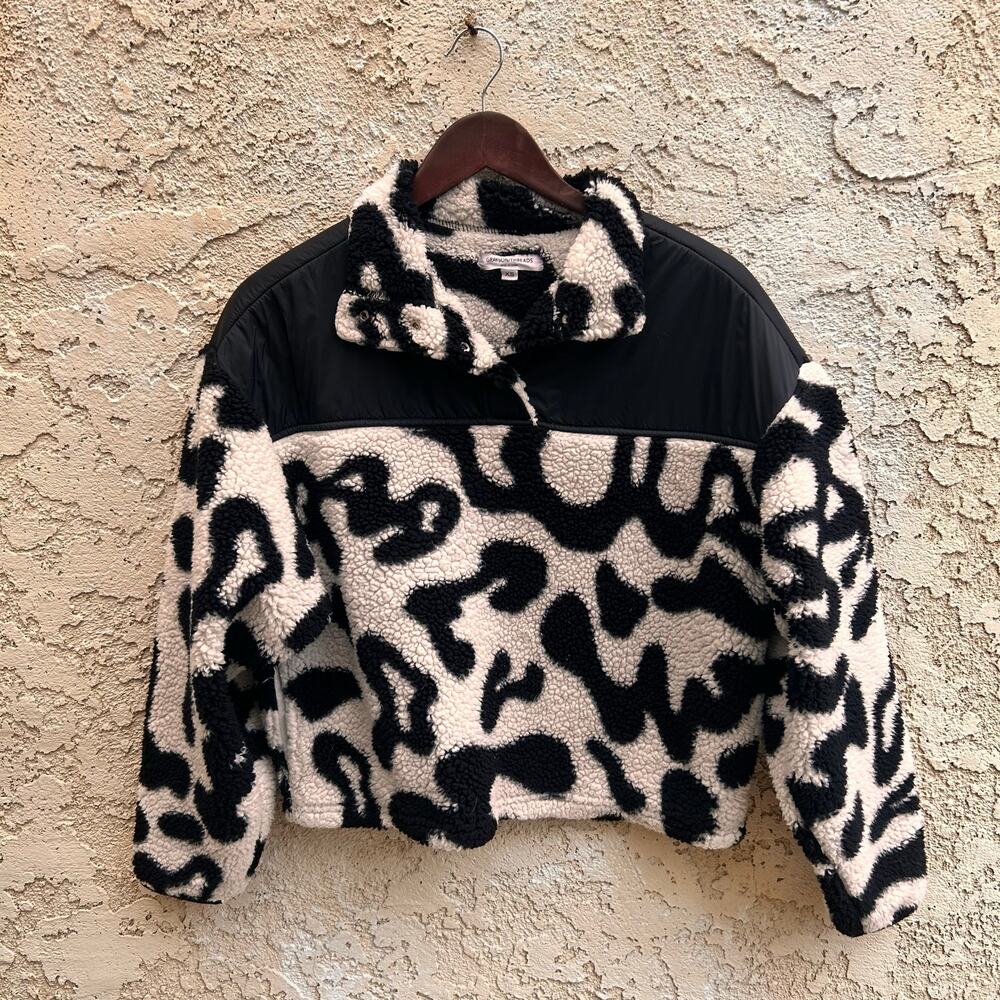 Grayson Threads Cow Print Sherpa Pullover Jacket Size XS - Picture 3 of 6